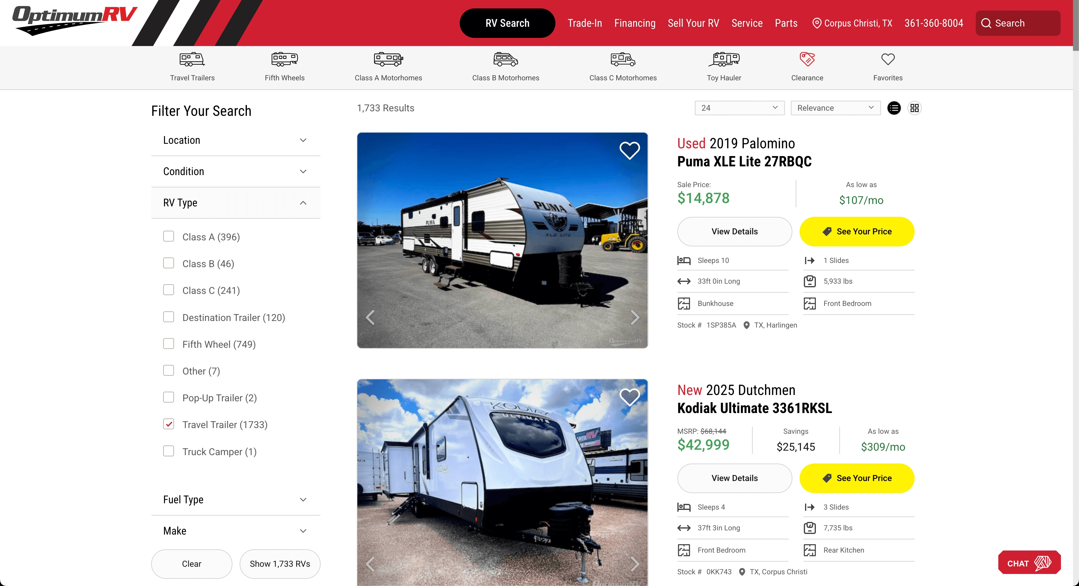 OptimumRV Site Preview Image